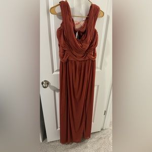 David’s bridal style F19951 CINNAMON floor length dress size 16.